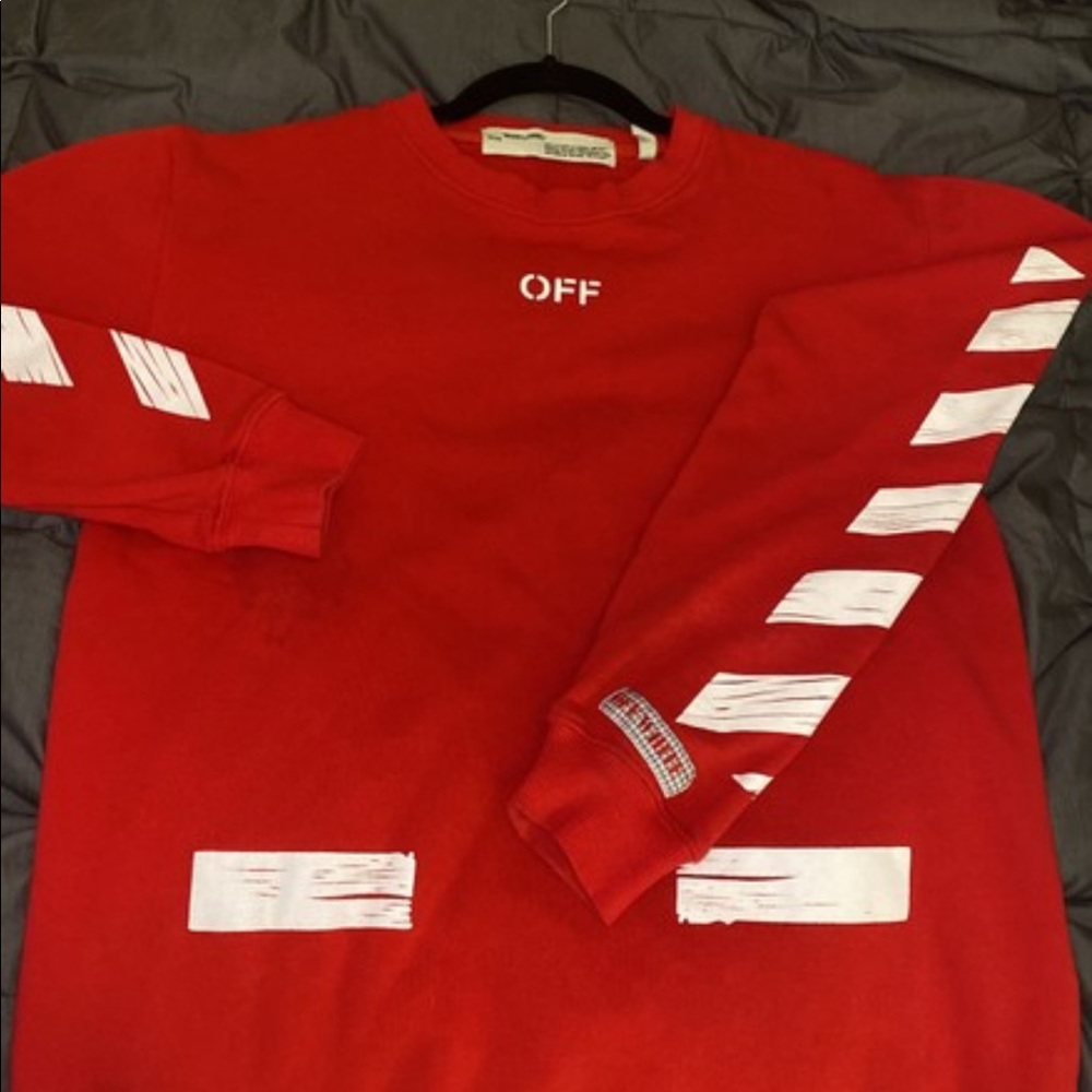 Off white/Arrow style Crewneck sweatshirt/Red-Burgundy